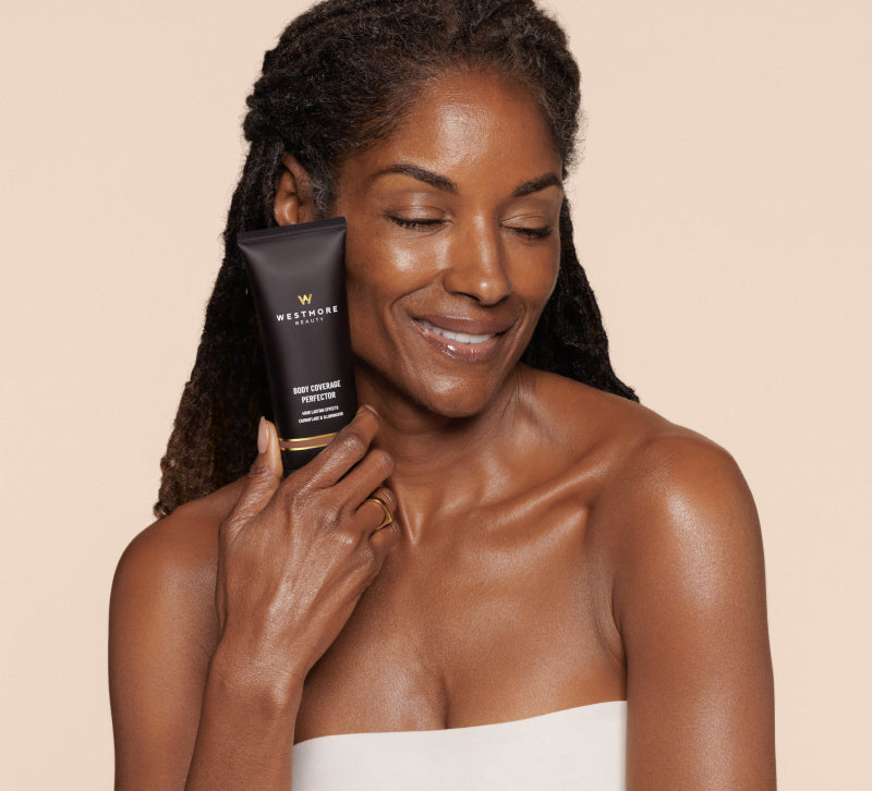 Model wearing Body Coverage Perfector