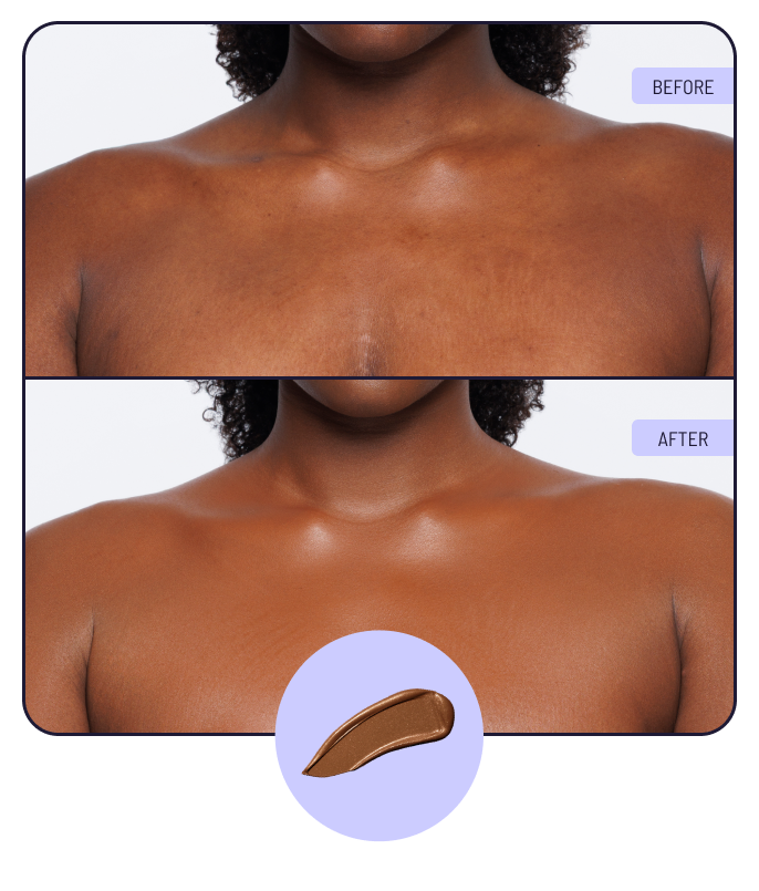 Before and after using 5W Deep Radiance